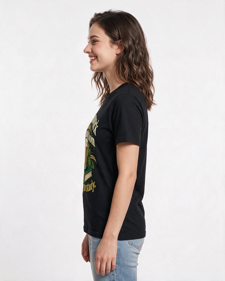 Beer Black T-Shirt for Women – Everyday Expression Graphic Tee product image 2