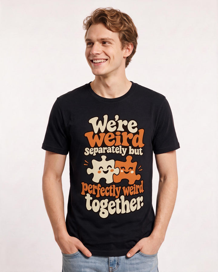 Couples Black T-Shirt for Men – Everyday Expression Graphic Tee product image 1