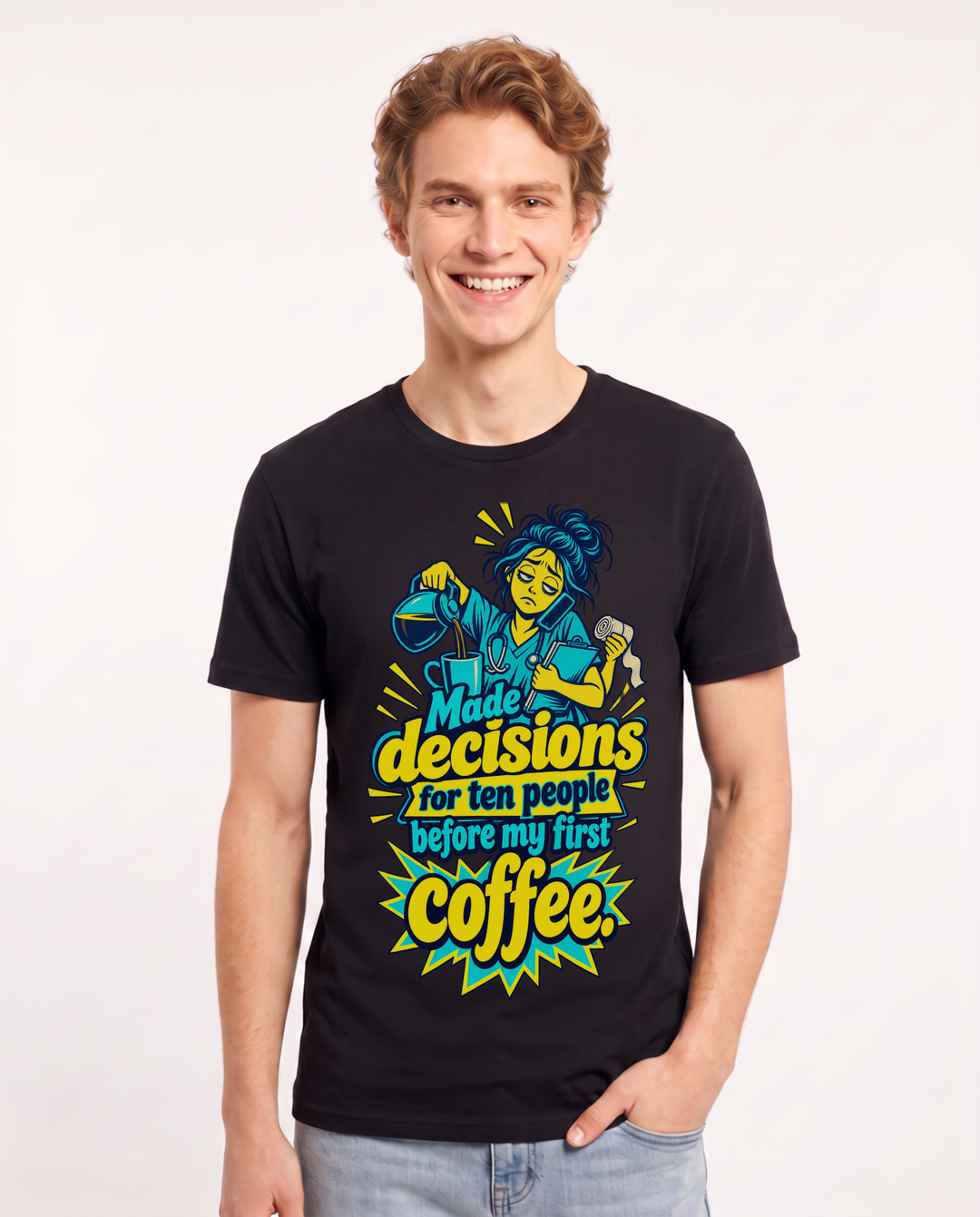 Nurse Black T-Shirt for Men – Nursing Life Graphic Tee product image 3