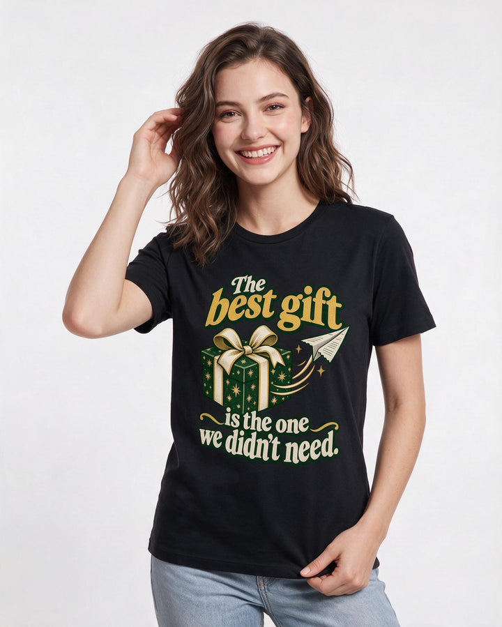 Christmas Black T-Shirt for Women – Holiday Theme Graphic Tee product image 1