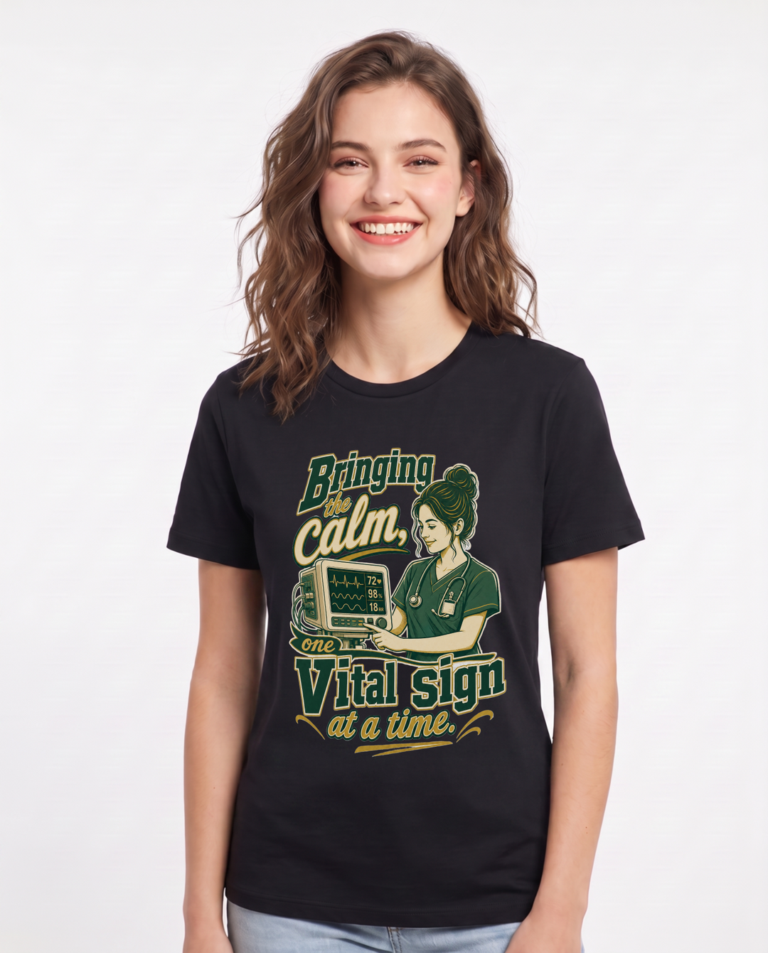 Nurse Black T-Shirt for Women – Nursing Life Graphic Tee product image 1