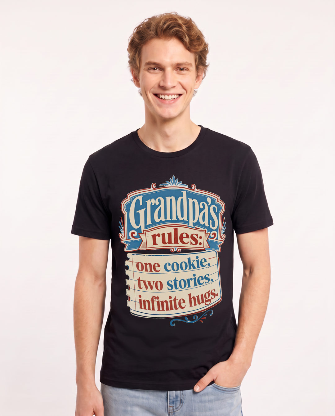 Grandparent Black T-Shirt for Men – Everyday Expression Graphic Tee product image 1