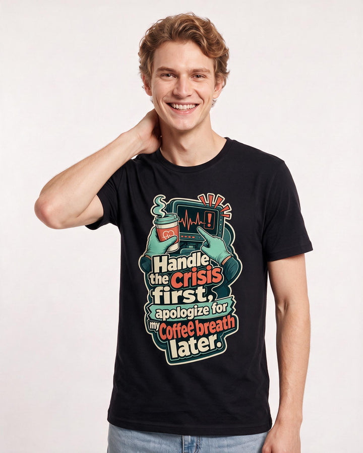 Nurse Black T-Shirt for Men – Nursing Life Graphic Tee product image 3