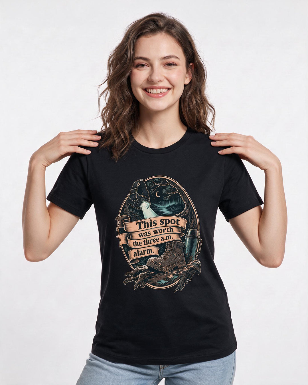Hunting Black T-Shirt for Women – Everyday Expression Graphic Tee product image 3
