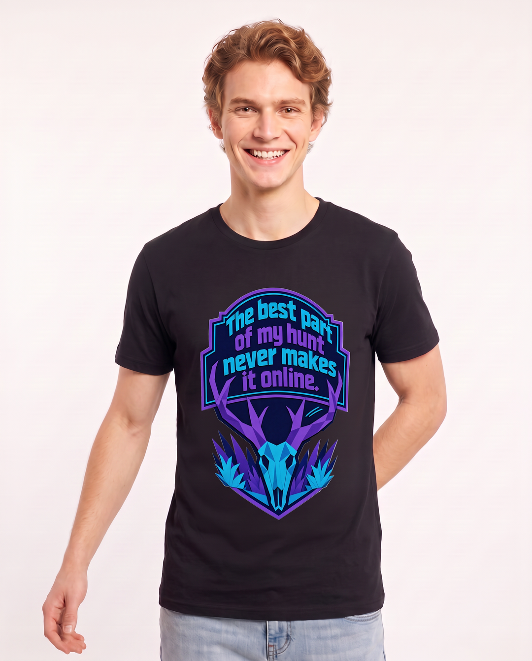 Hunting Men's Black T-Shirt - The best part of my hunt never makes it product image 3