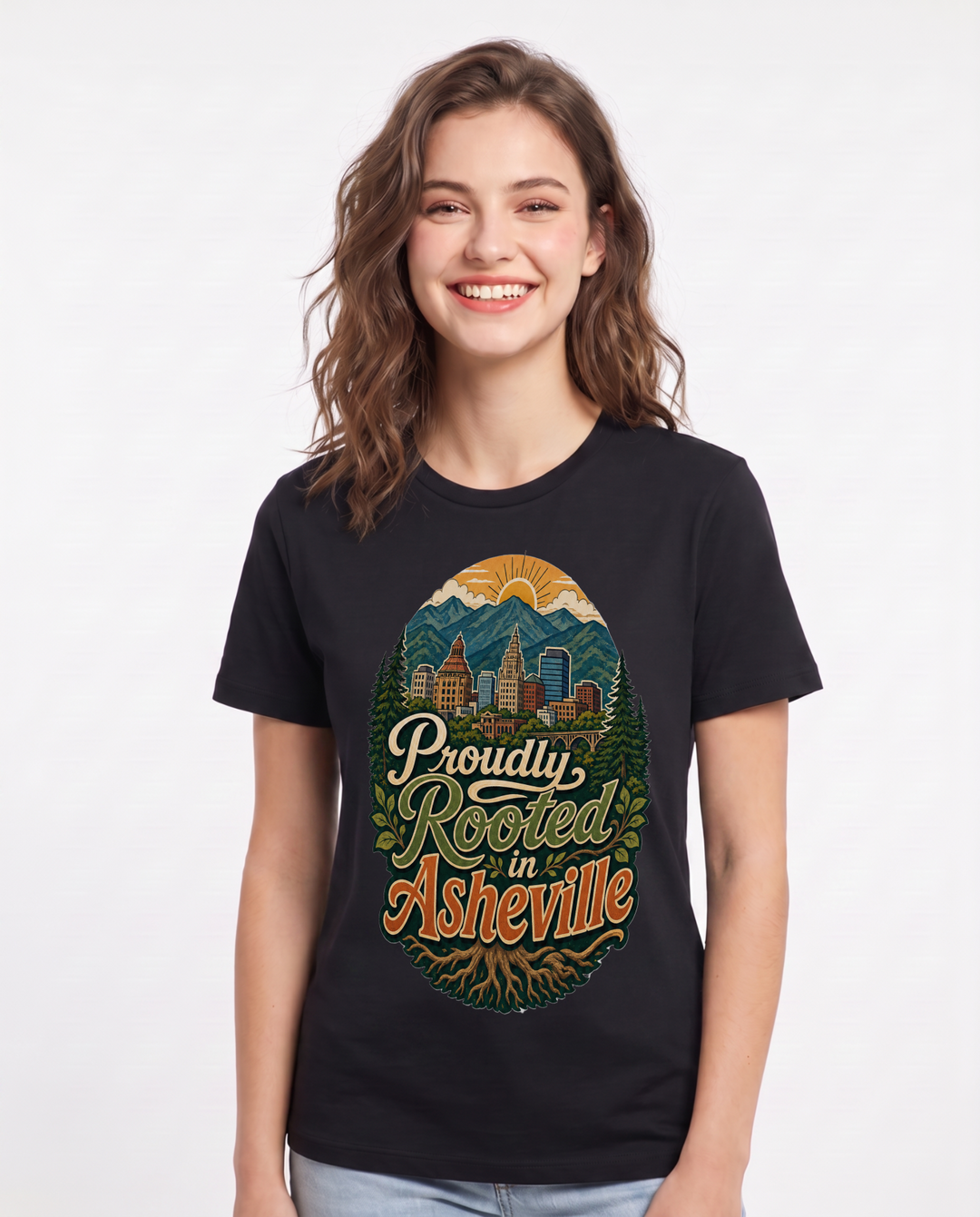 Proudly Rooted in Asheville Women's Black T-Shirt product image 2