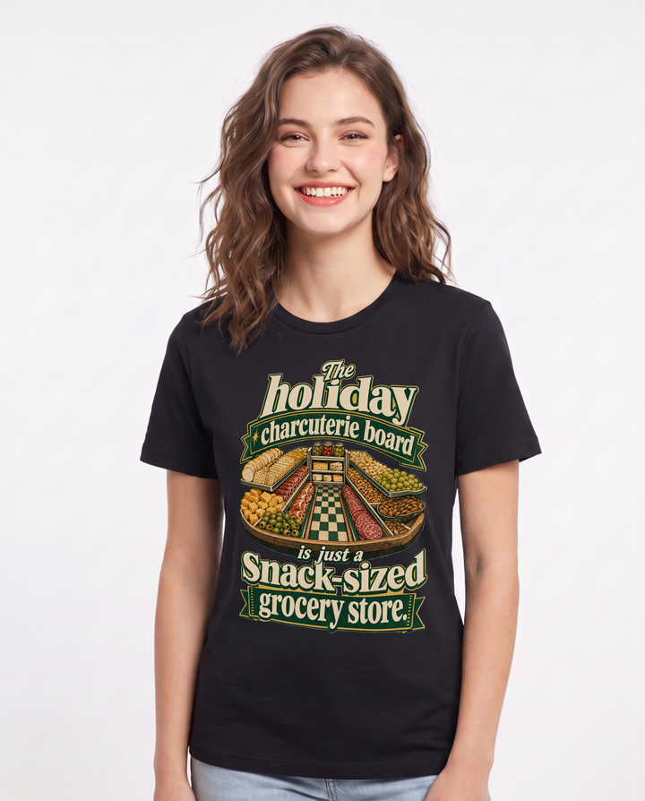 Christmas Black T-Shirt for Women – Holiday Theme Graphic Tee product image 3