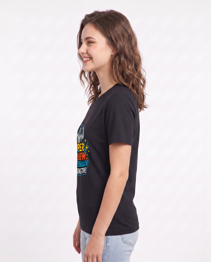 Super Nephew: Aunt's Sidekick in Strength! Women's Black T-Shirt product image 3