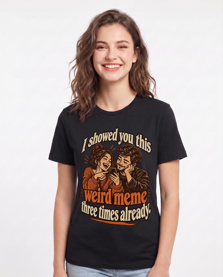 Couples Black T-Shirt for Women – Everyday Expression Graphic Tee product image 3