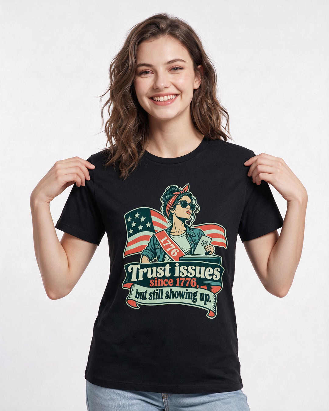 Political Statement Black T-Shirt for Women – Everyday Expression Graphic Tee product image 1