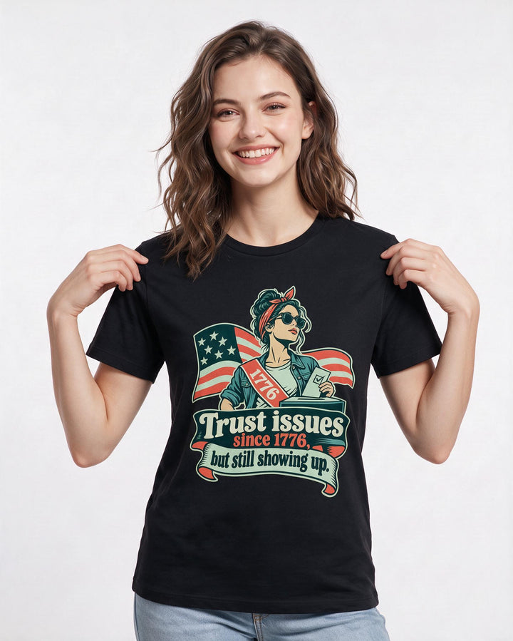 Political Statement Black T-Shirt for Women – Everyday Expression Graphic Tee product image 1