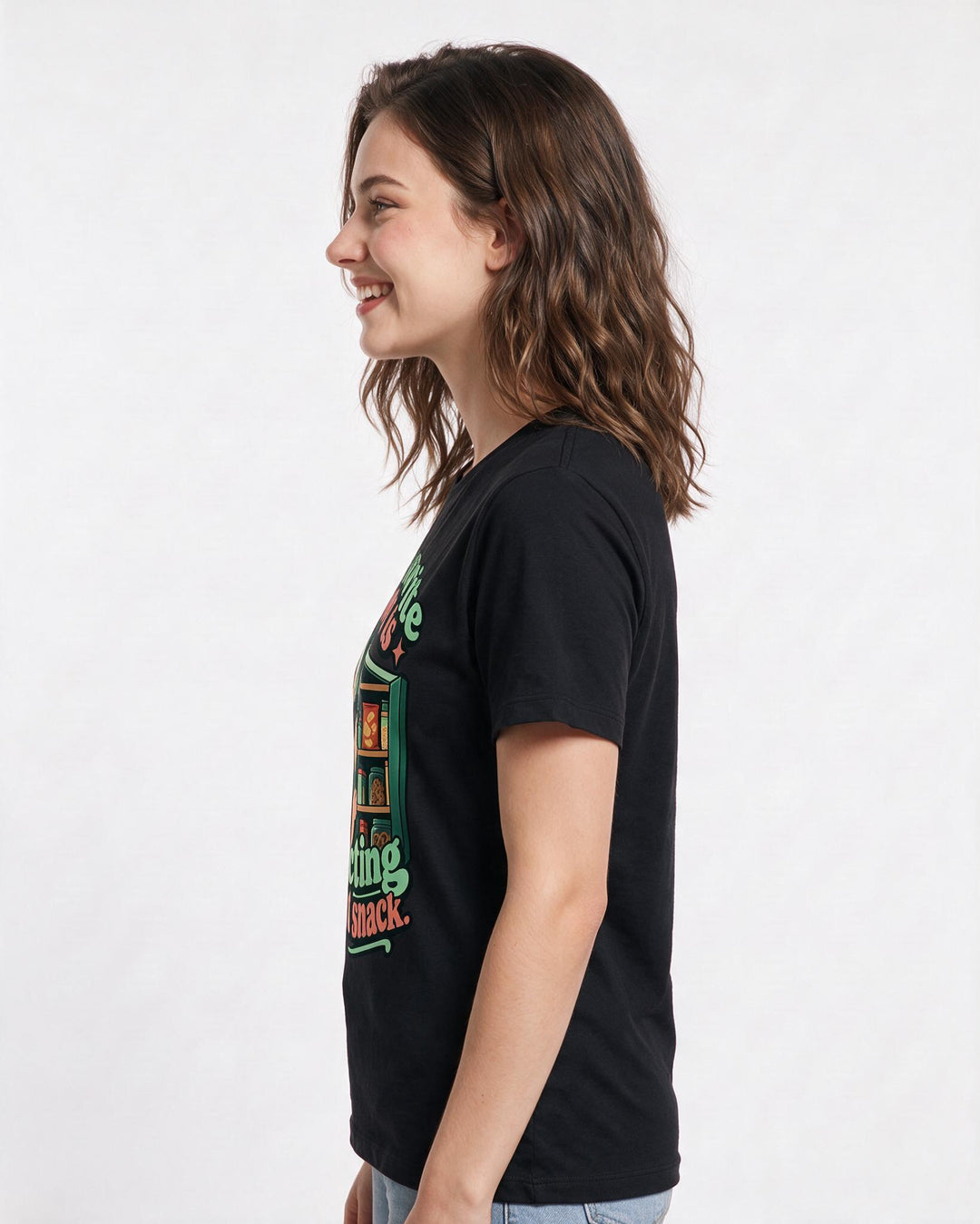 Couples Black T-Shirt for Women – Everyday Expression Graphic Tee product image 2