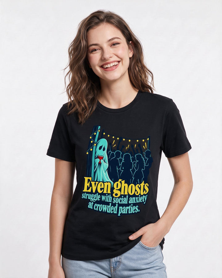 Halloween Black T-Shirt for Women – Halloween Theme Graphic Tee product image 1