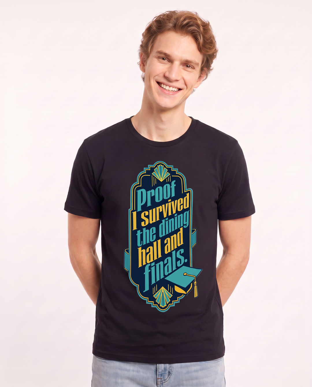 Graduation Gift Men's Black T-Shirt - Proof I survived the dining hall product image 3