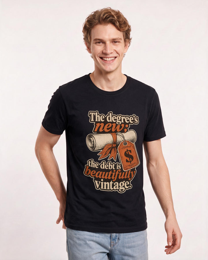 Graduation Black T-Shirt for Men – Everyday Expression Graphic Tee product image 3