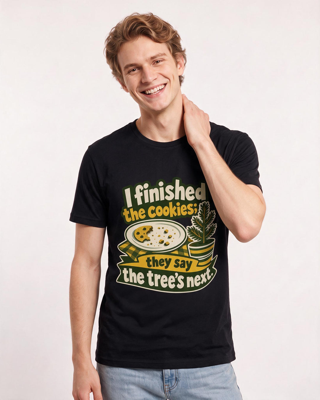 Christmas Black T-Shirt for Men – Holiday Theme Graphic Tee product image 1