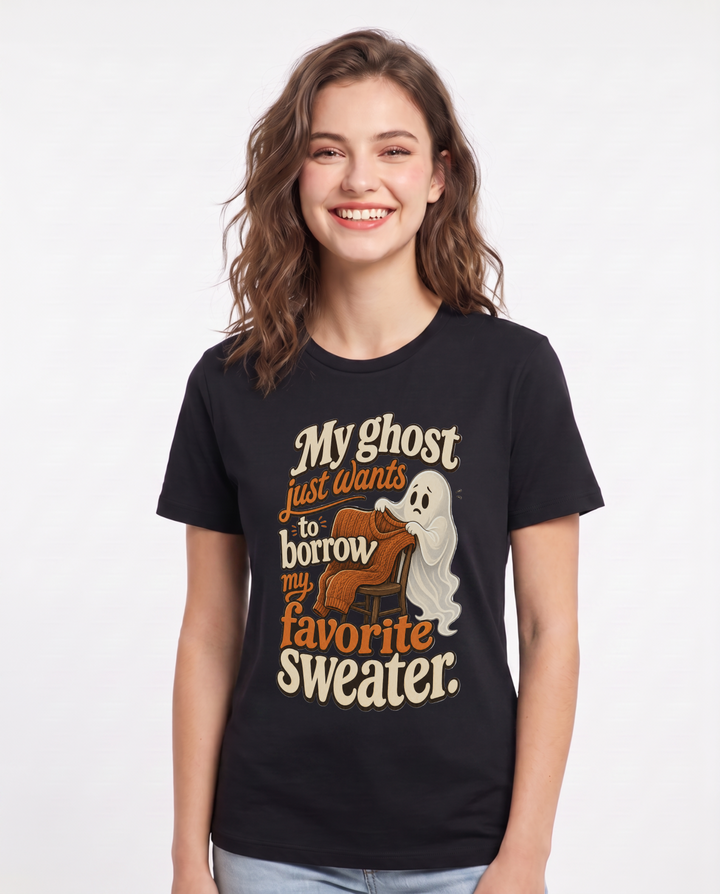 Halloween Black T-Shirt for Women – Halloween Theme Graphic Tee product image 3