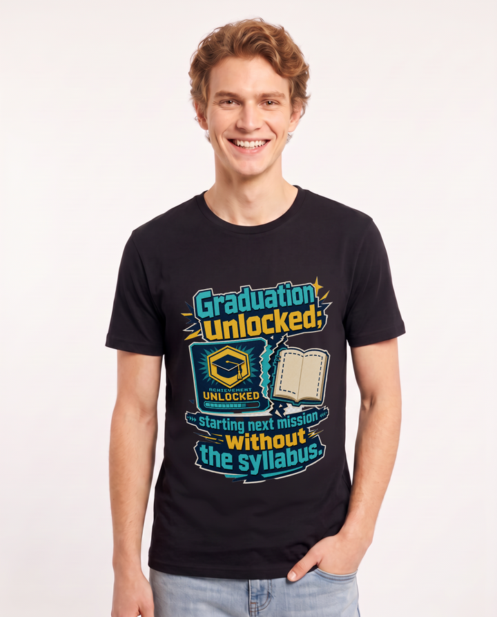 Graduation Black T-Shirt for Men – Everyday Expression Graphic Tee product image 3