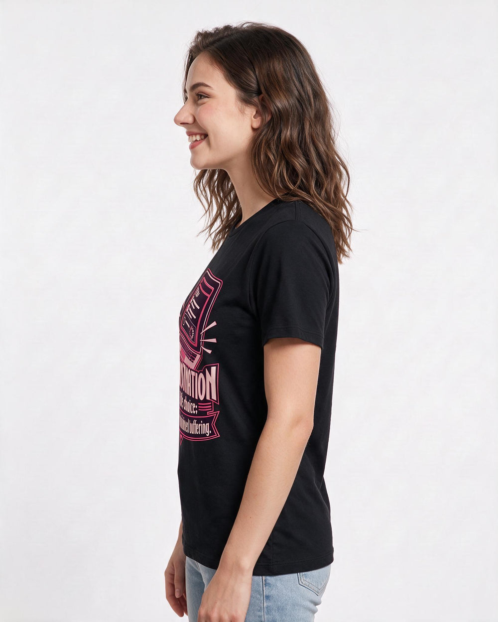 Meme Black T-Shirt for Women – Everyday Expression Graphic Tee product image 2