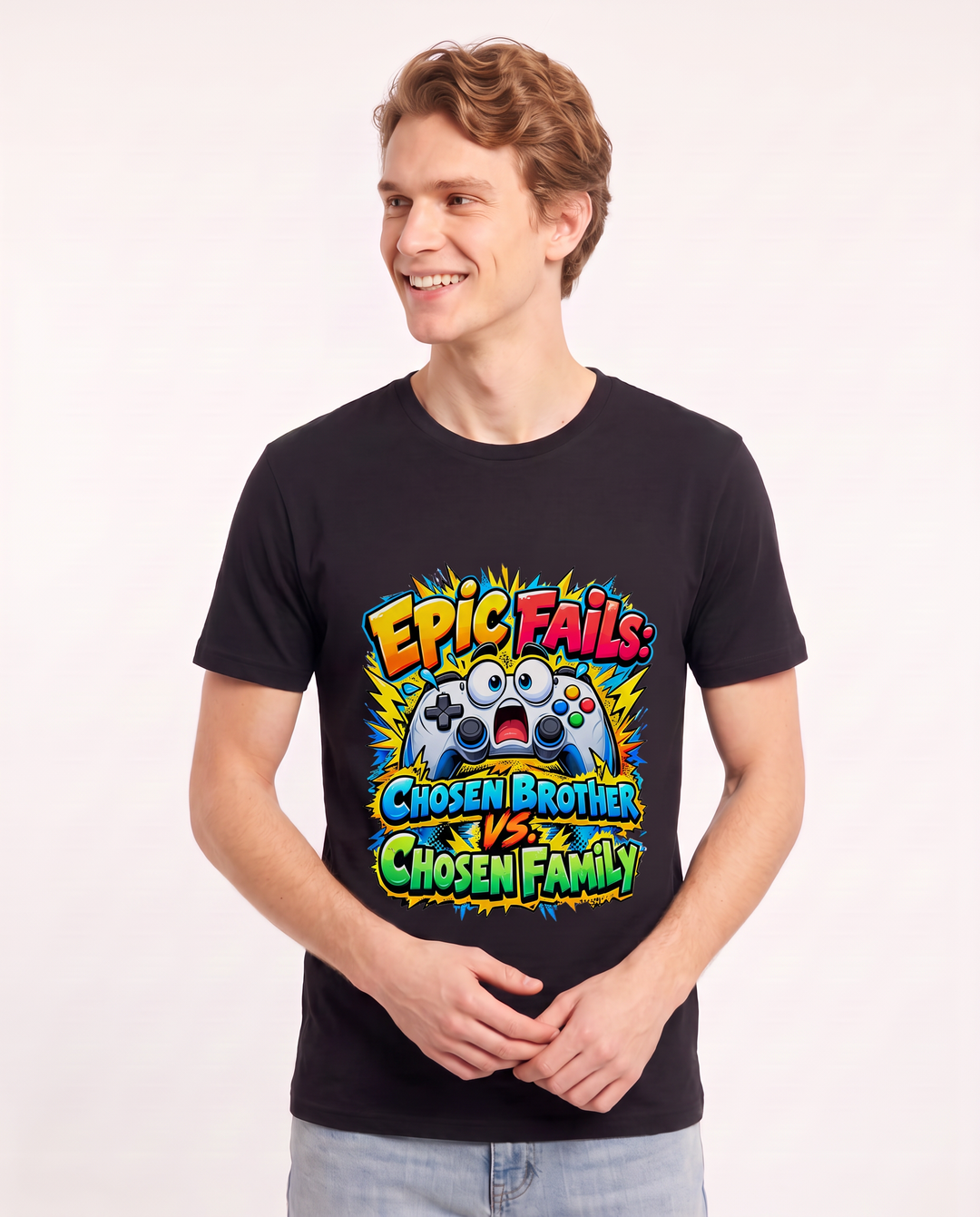 Epic Fails: Chosen Brother vs. Chosen Family Men's Black T-Shirt product image 1