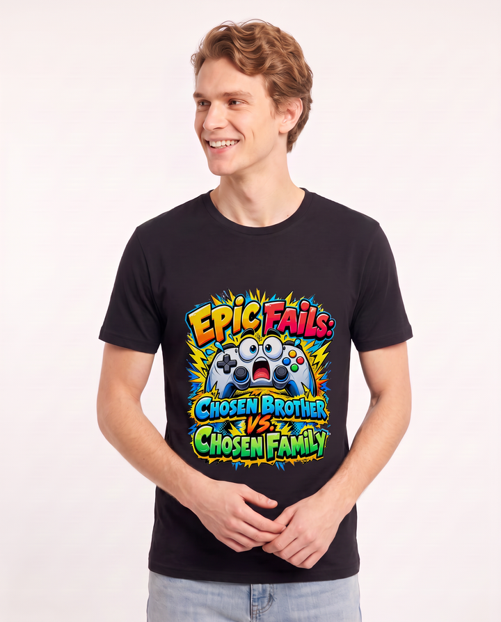 Epic Fails: Chosen Brother vs. Chosen Family Men's Black T-Shirt product image 1
