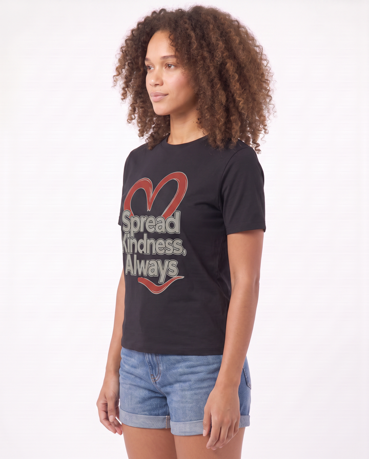Spread Kindness, Always Black T-Shirt mockup 2
