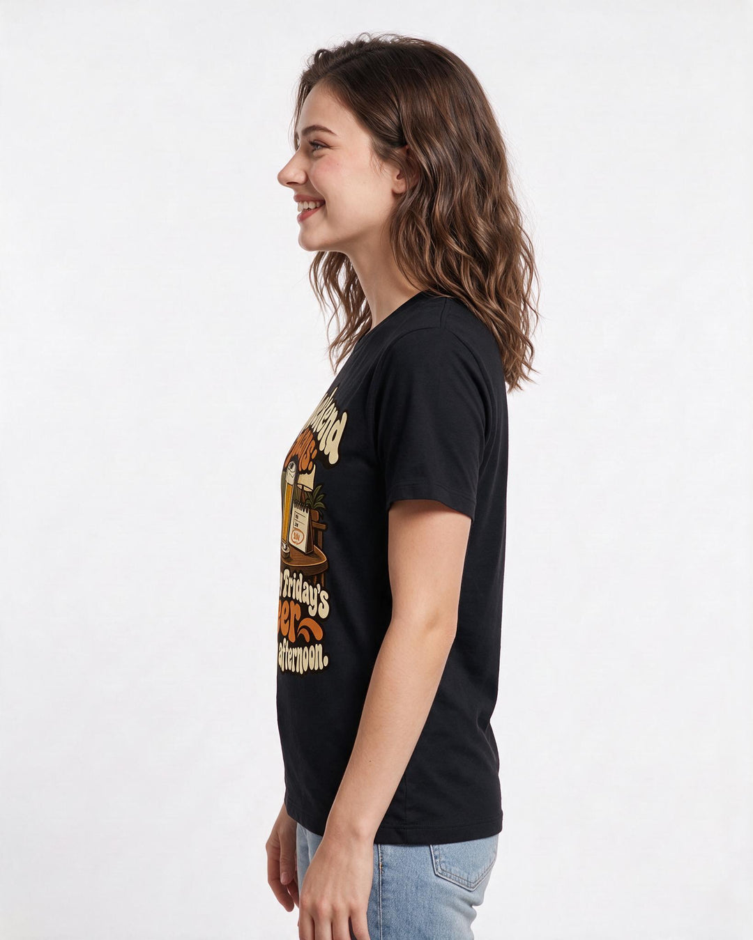 Beer Black T-Shirt for Women – Everyday Expression Graphic Tee product image 2