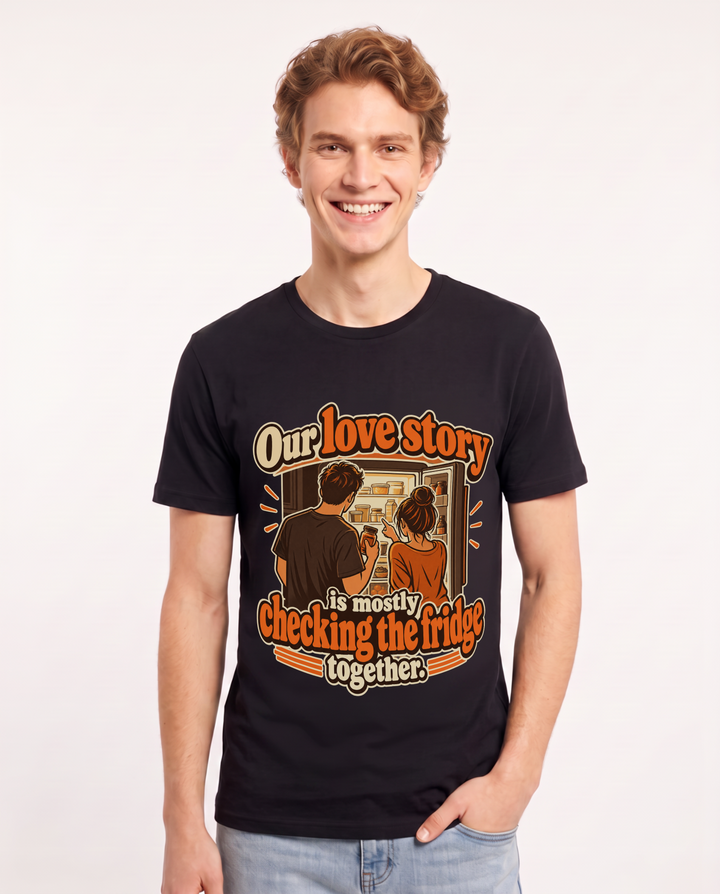 Couples Black T-Shirt for Men – Everyday Expression Graphic Tee product image 3