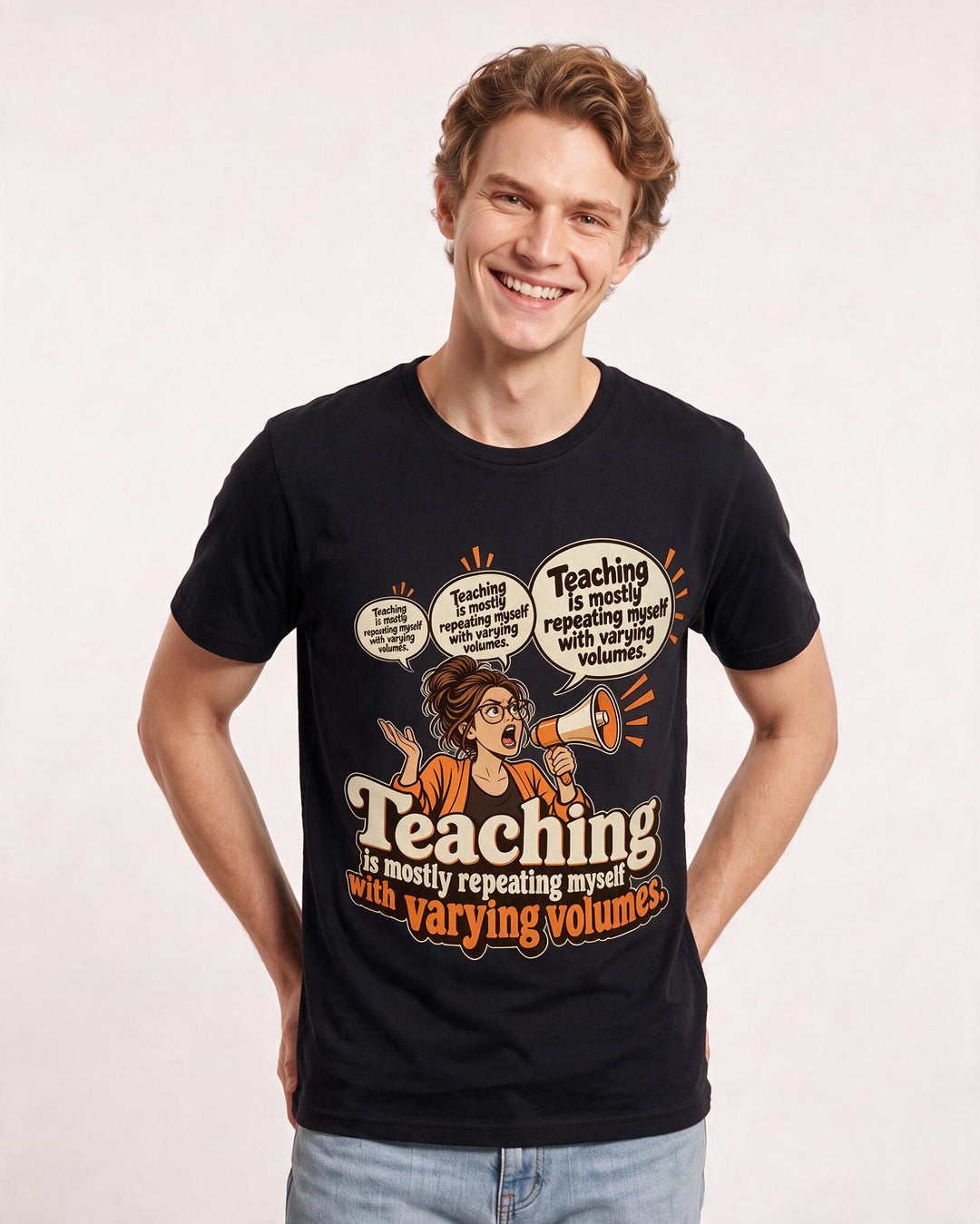 Teacher Black T-Shirt for Men – Everyday Expression Graphic Tee product image 1