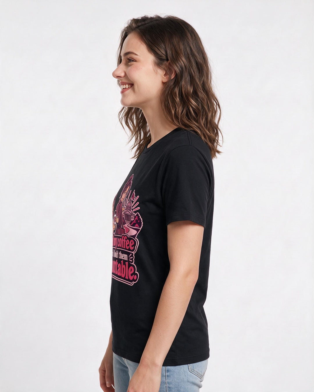 Political Statement Black T-Shirt for Women – Everyday Expression Graphic Tee product image 2