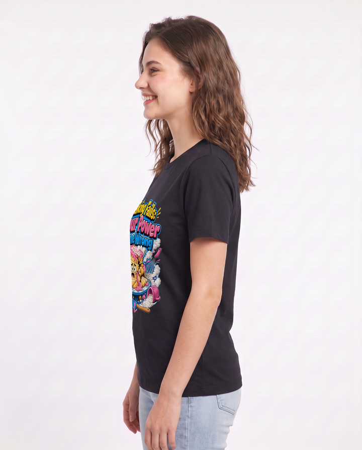 Baking Fails: Flour Power Gone Wrong Women's Black T-Shirt product image 3