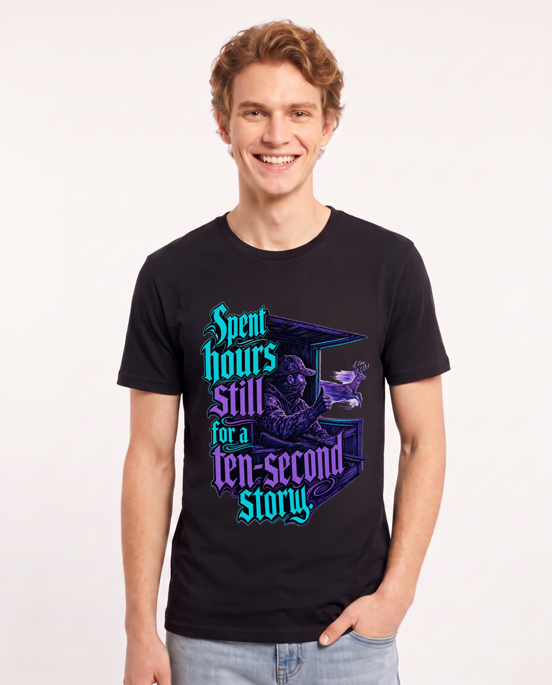 Hunting Black T-Shirt for Men – Everyday Expression Graphic Tee product image 3