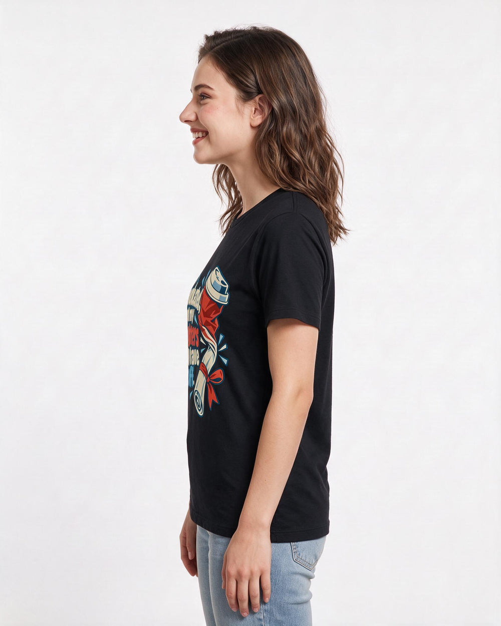 Graduation Black T-Shirt for Women – Everyday Expression Graphic Tee product image 2