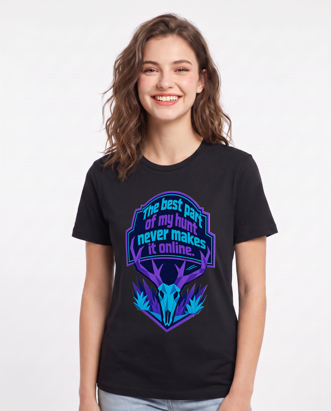 Hunting Women's Black T-Shirt - The best part of my hunt never makes product image 1