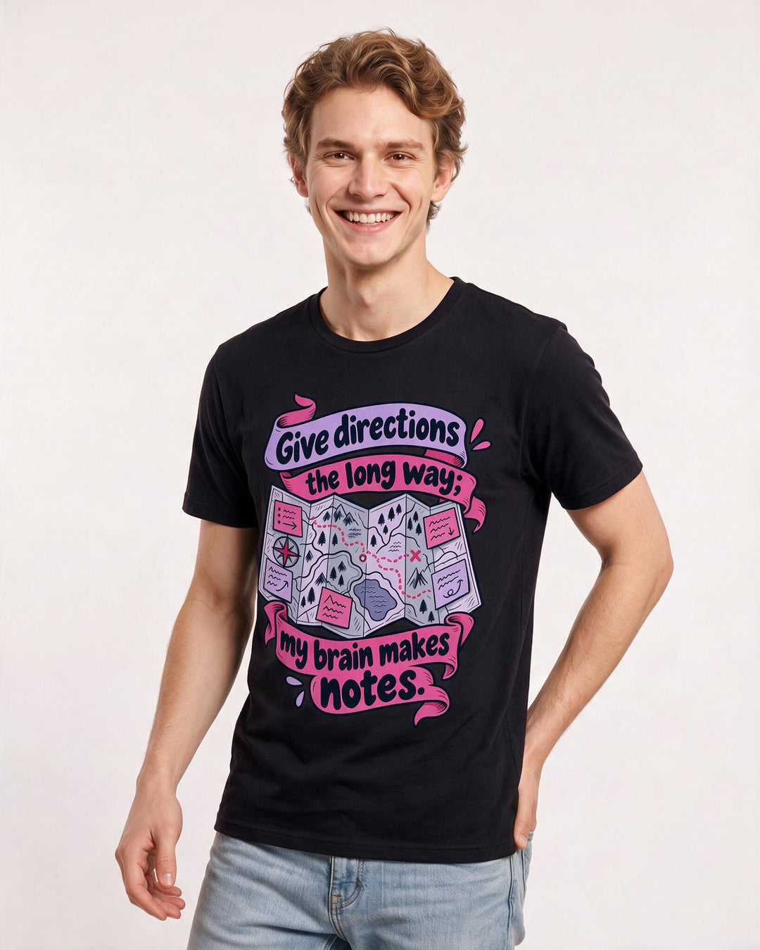 Neurodiversity Black T-Shirt for Men – Everyday Expression Graphic Tee product image 1