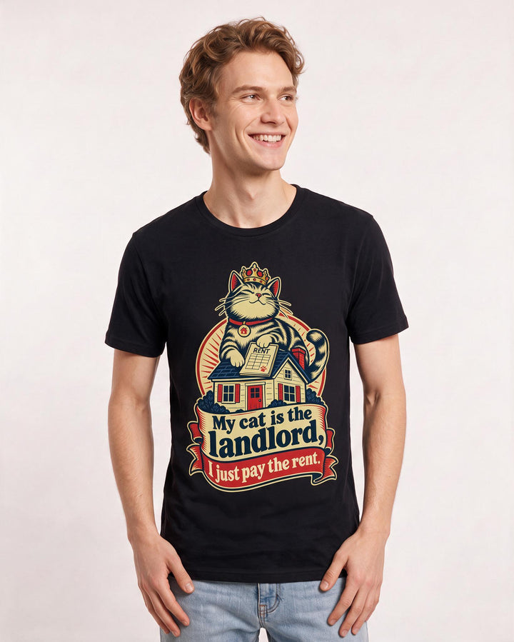 Cat Lover Black T-Shirt for Men – Everyday Expression Graphic Tee product image 1