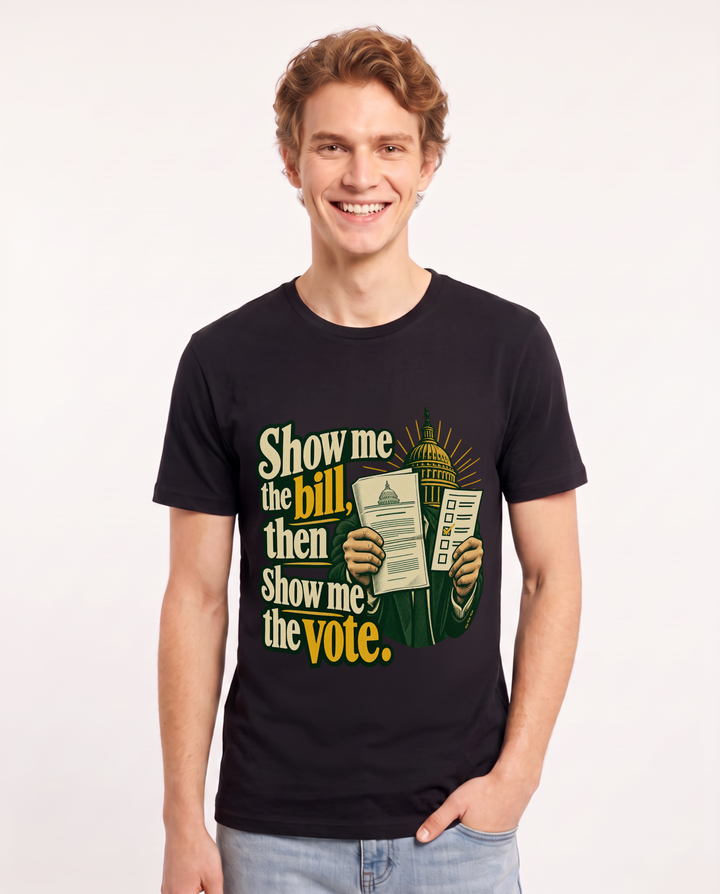 Political Statement Black T-Shirt for Men – Everyday Expression Graphic Tee product image 3