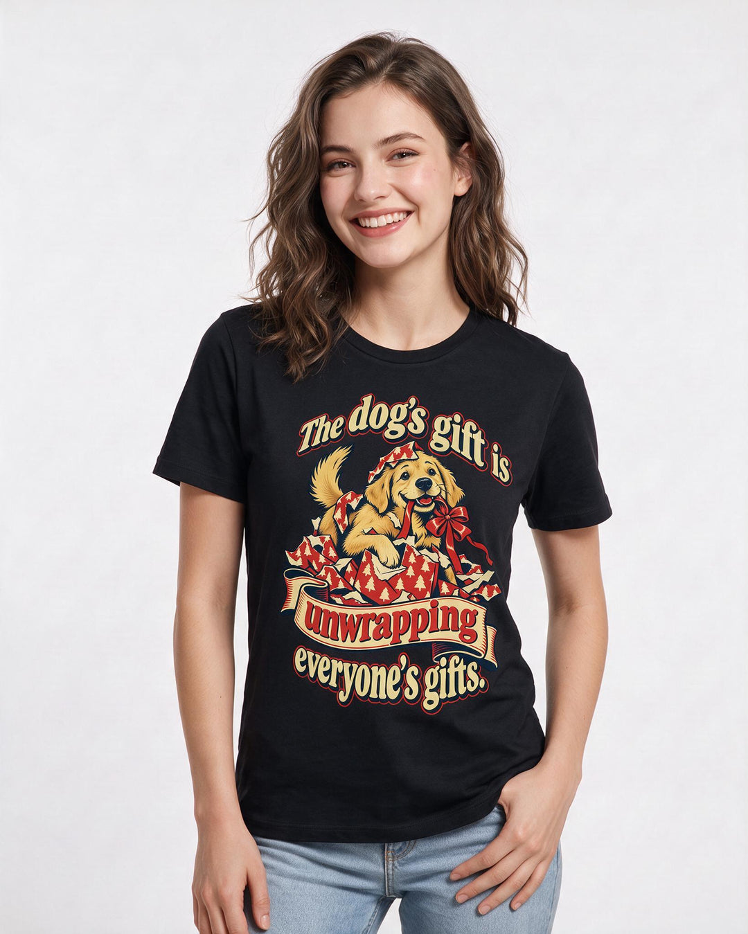Christmas Black T-Shirt for Women – Holiday Theme Graphic Tee product image 1