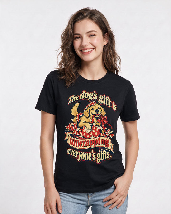 Christmas Black T-Shirt for Women – Holiday Theme Graphic Tee product image 1