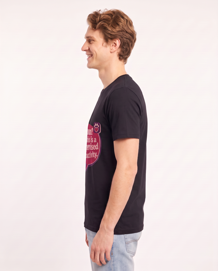 Graphic Men's Black T-Shirt - Bathroom? No, this is a supervised solo product image 2