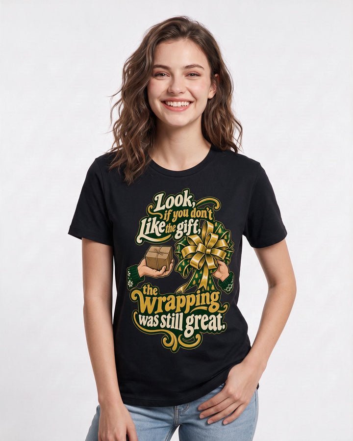 Christmas Black T-Shirt for Women – Holiday Theme Graphic Tee product image 1