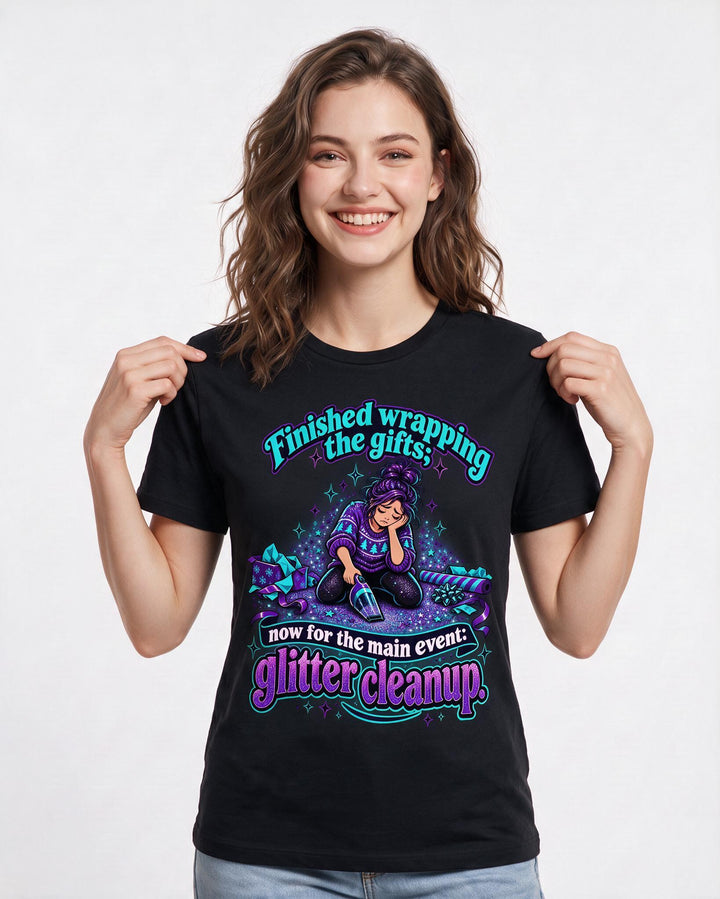 Christmas Black T-Shirt for Women – Holiday Theme Graphic Tee product image 1