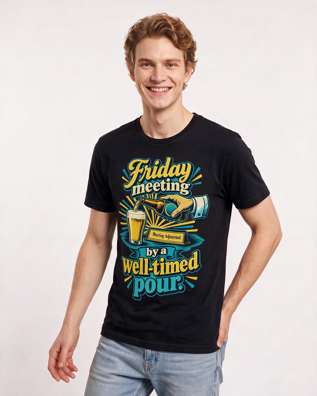 Beer Black T-Shirt for Men – Everyday Expression Graphic Tee product image 1