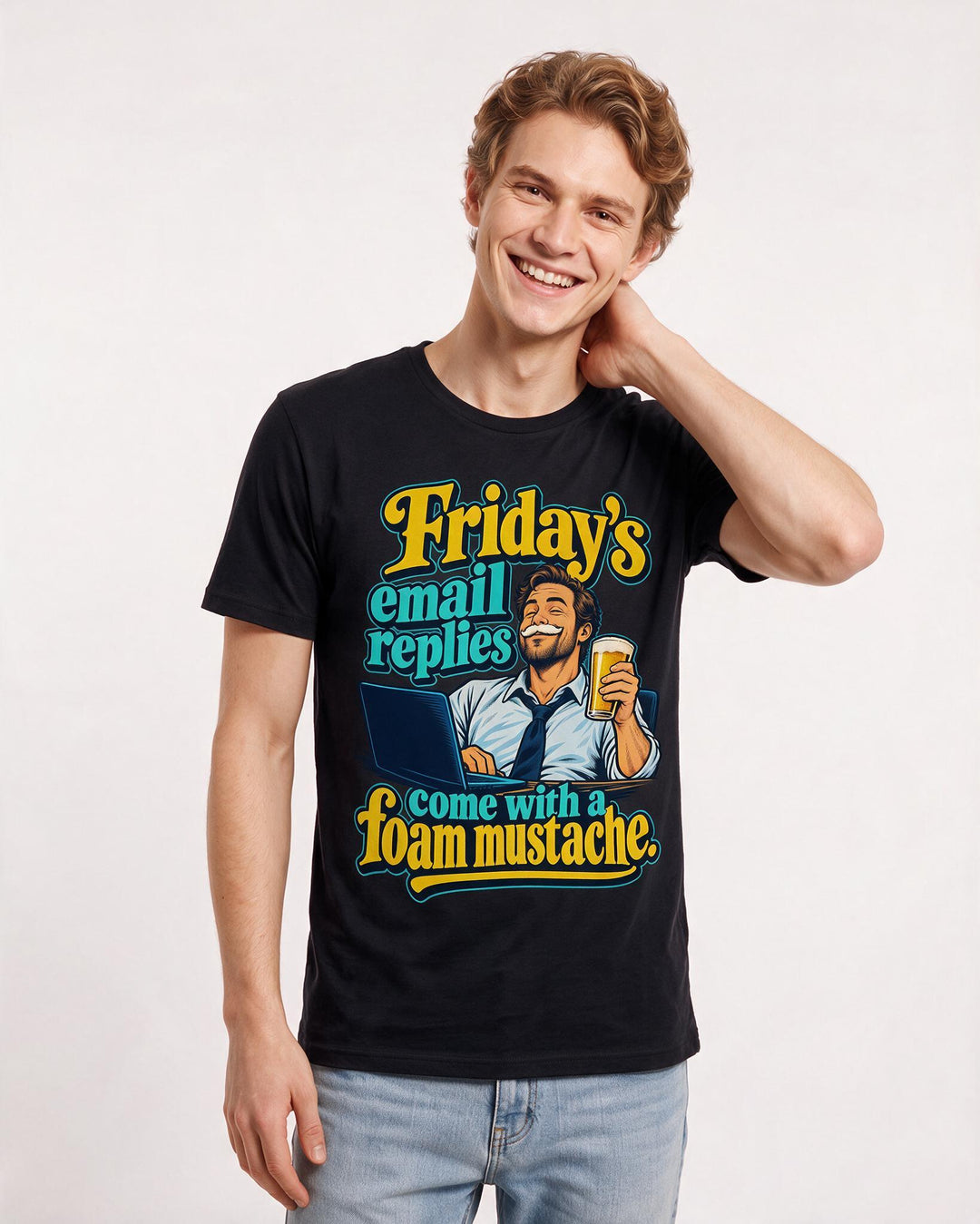 Beer Black T-Shirt for Men – Everyday Expression Graphic Tee product image 1