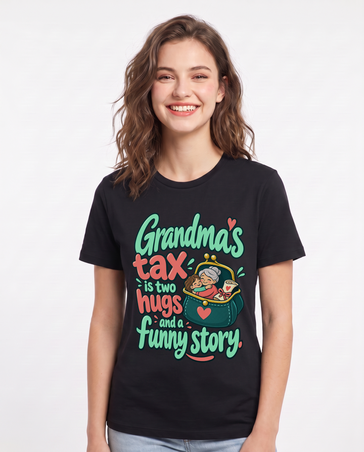 Grandparent Black T-Shirt for Women – Everyday Expression Graphic Tee product image 3