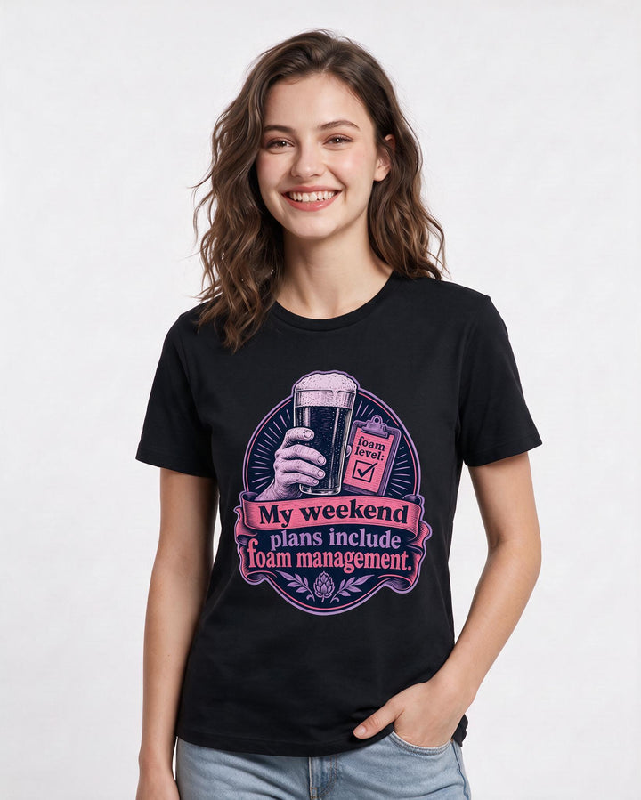 Beer Black T-Shirt for Women – Everyday Expression Graphic Tee product image 1