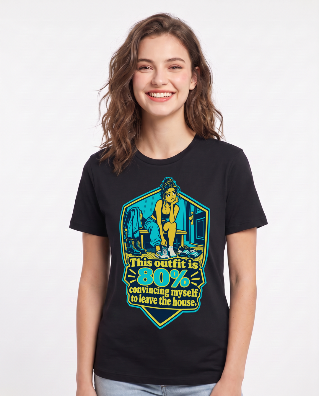 Meme Black T-Shirt for Women – Everyday Expression Graphic Tee product image 3