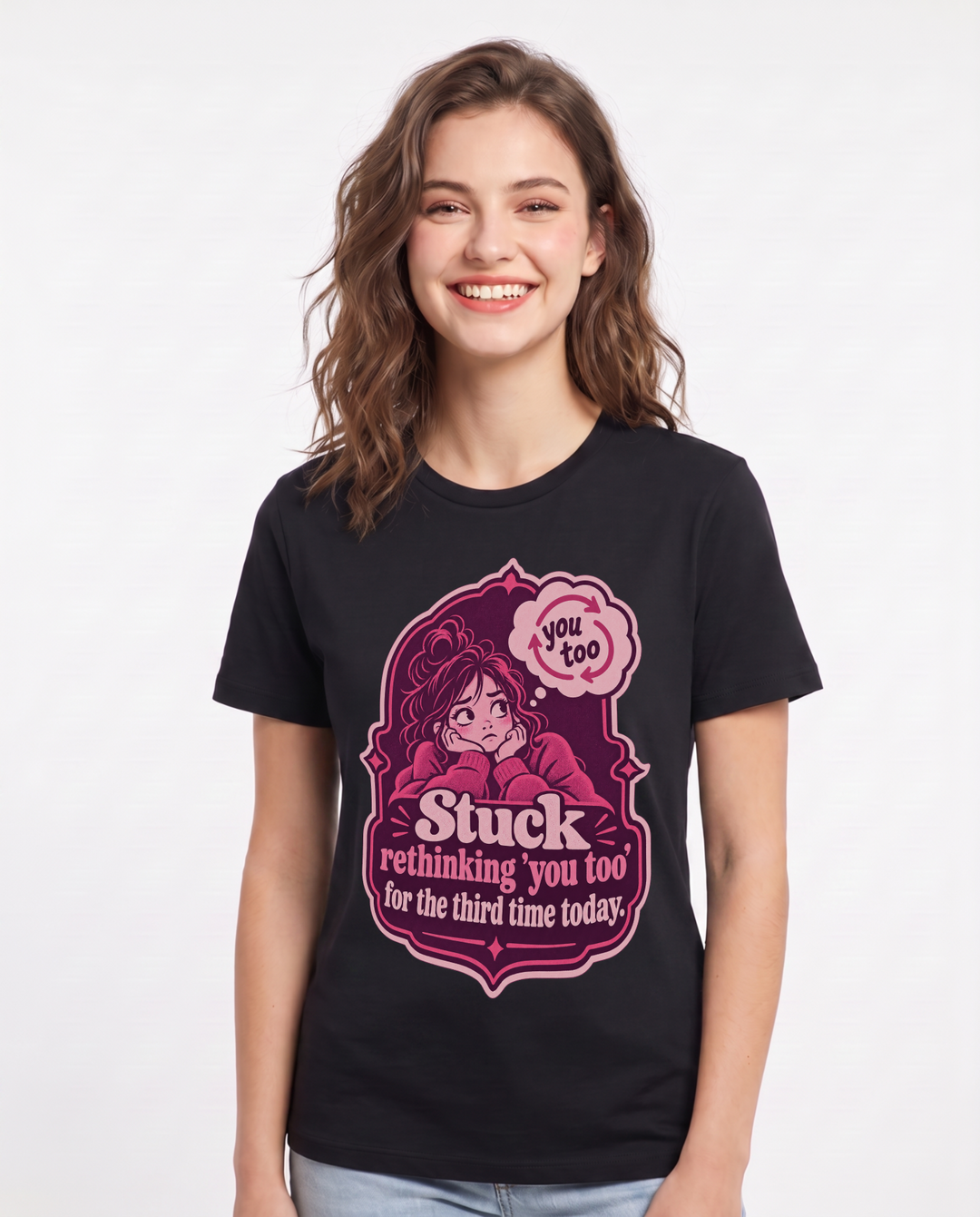 Meme Black T-Shirt for Women – Everyday Expression Graphic Tee product image 3