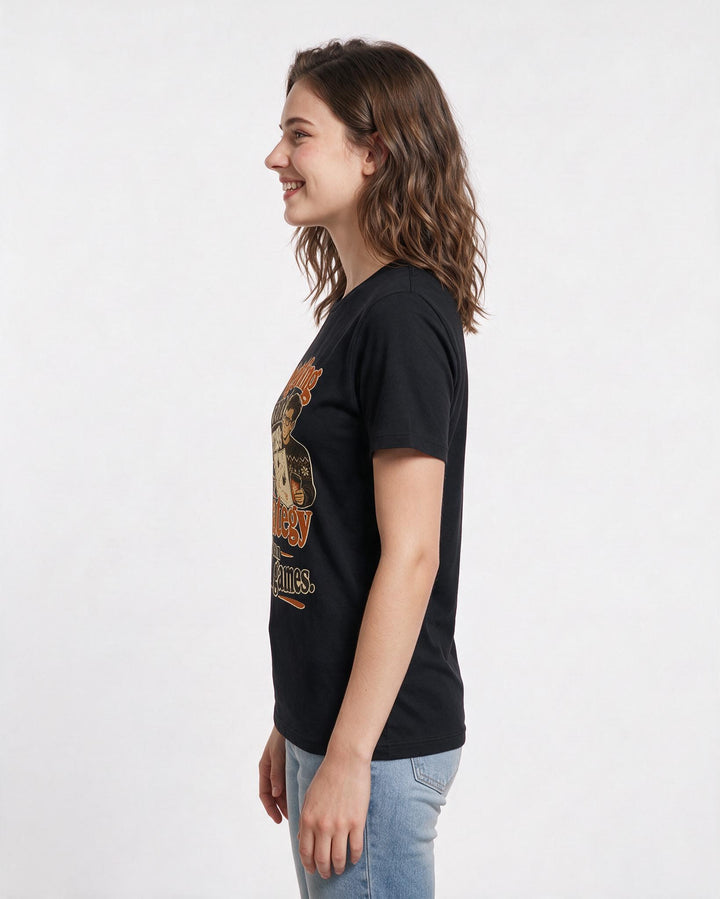 Christmas Black T-Shirt for Women – Holiday Theme Graphic Tee product image 2