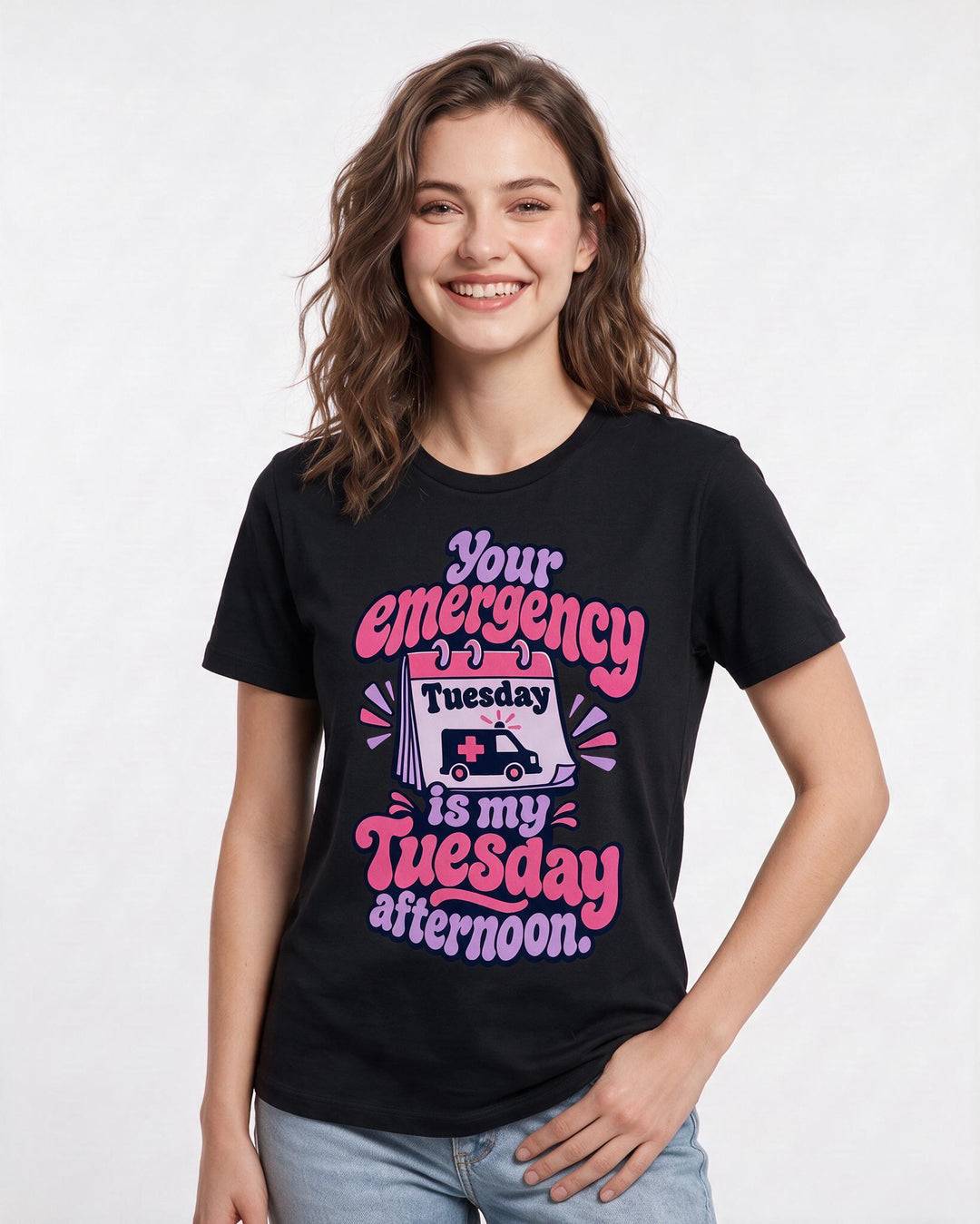 Nurse Black T-Shirt for Women – Nursing Life Graphic Tee product image 1